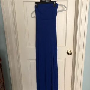 Blue LuLu’s Dress with open back and slit